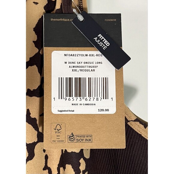 Women’s The North Face Long One Piece Jumpsuit Sleeveless Brown XXL NWT Plus - Picture 10 of 10